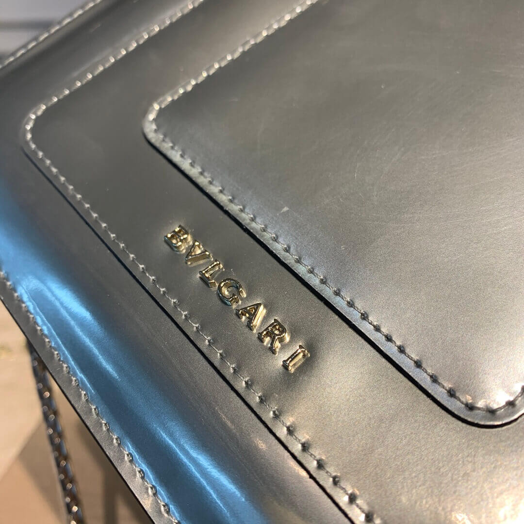 Bvlgari Serpenti Forever 20cm Crossbody Bag in Silver Brushed Metallic 281205