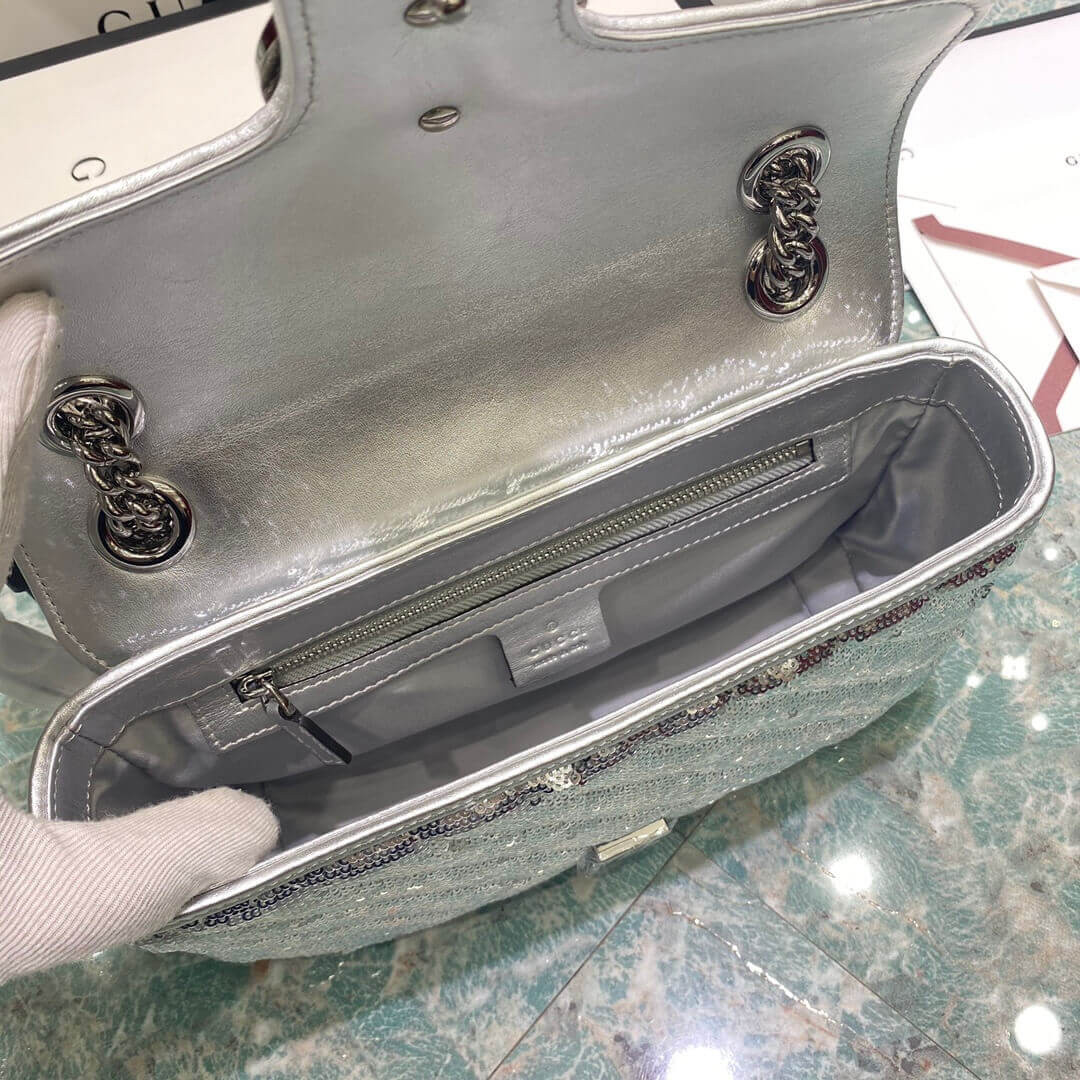 Gucci GG Marmont Small Sequin Shoulder Bag 443497