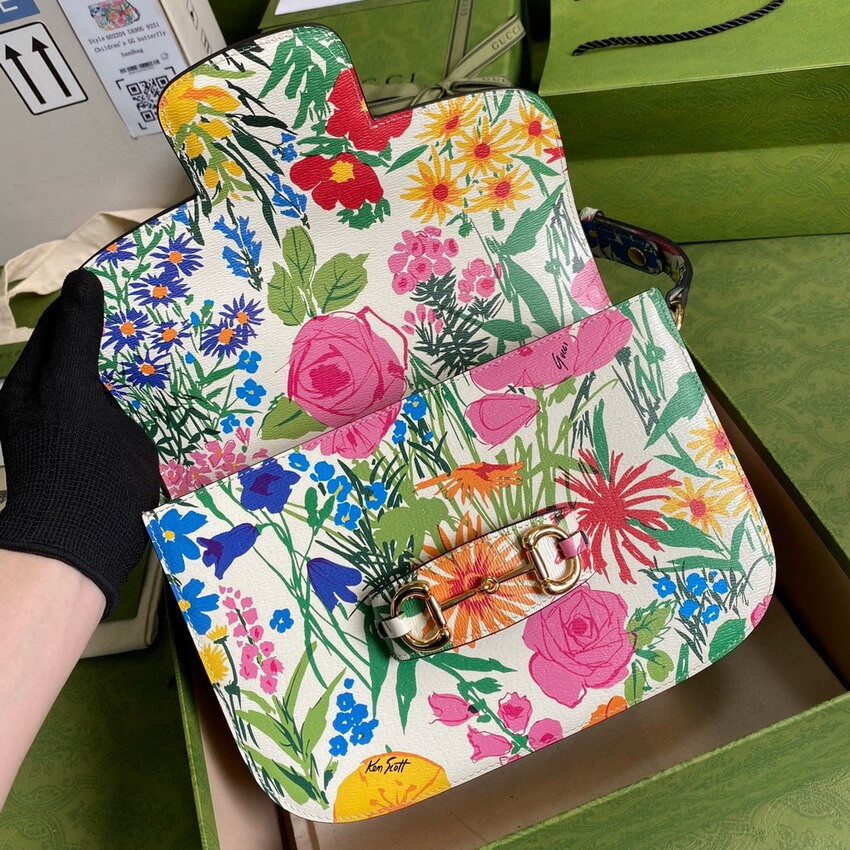Gucci Horsebit 1955 Small Bag 602204 in Ken Scott Print