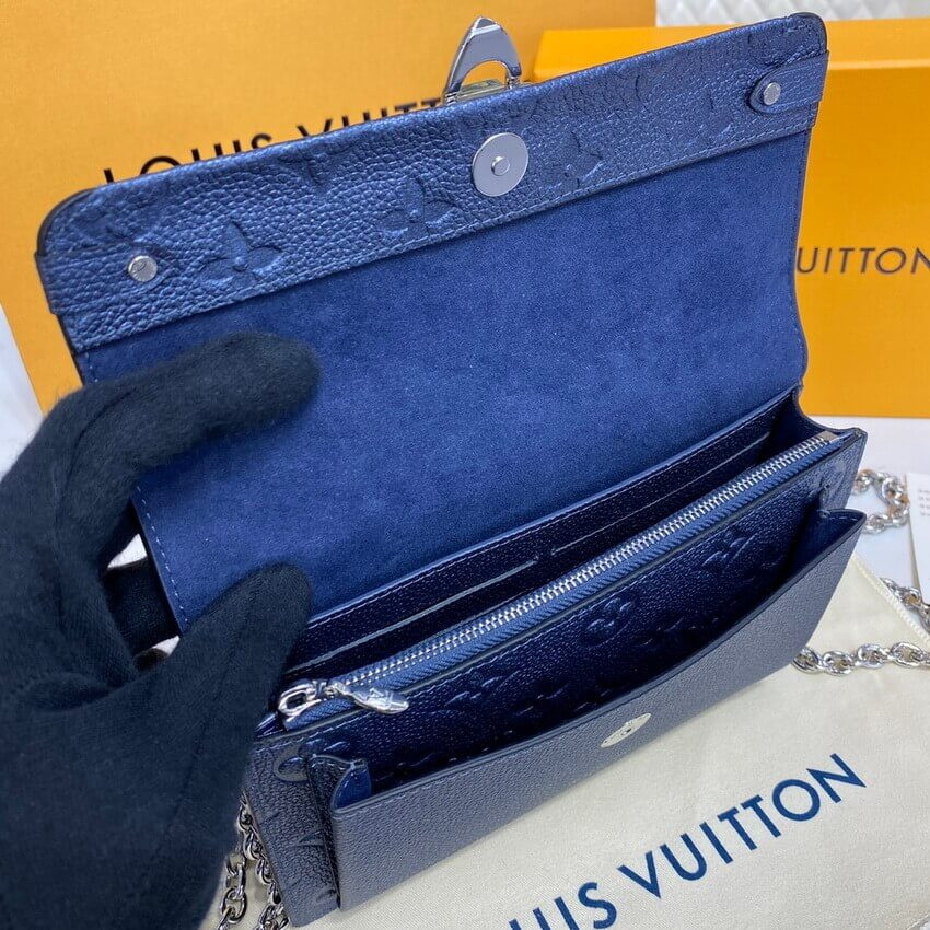 Louis Vuitton Vavin Chain Wallet M59077 Navy Nacre