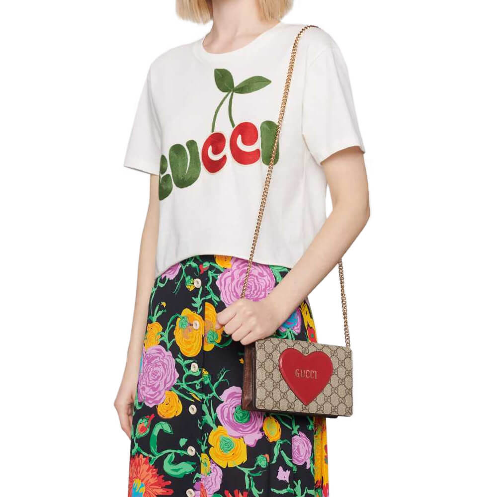 Gucci Valentine's Day Chain Card Case Wallet 648948
