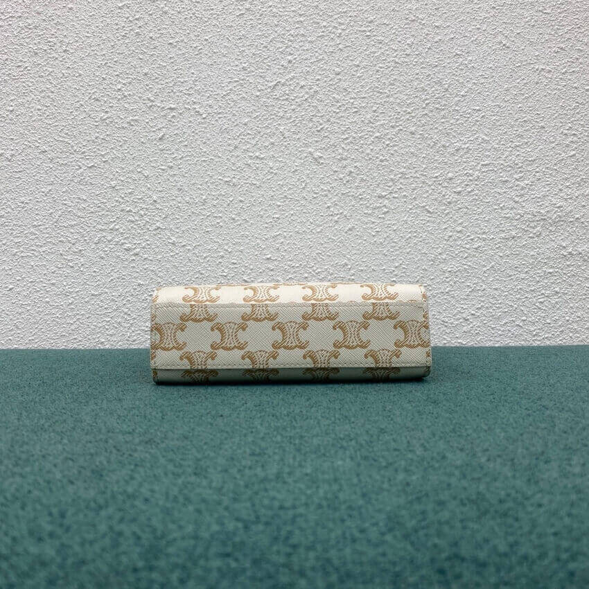 Celine Mini Vertical Cabas In Triomphe Canvas 194372 White