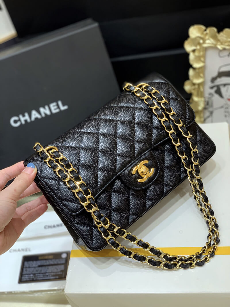 Chanel Small Classic Double Flap Bag A01113 Caviar Calfskin