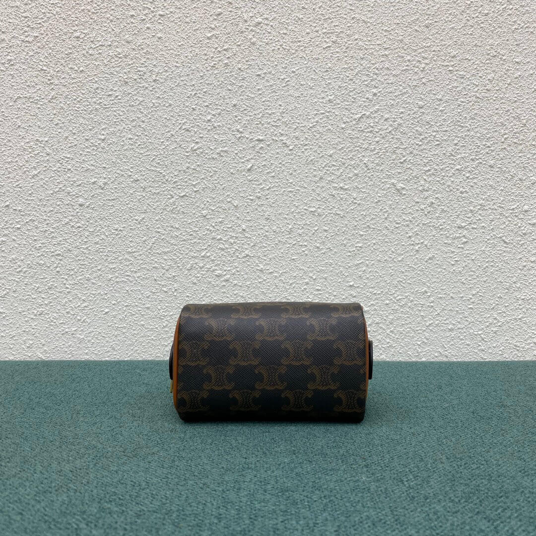 Celine Mini Boston Bag In Triomphe Canvas 195112