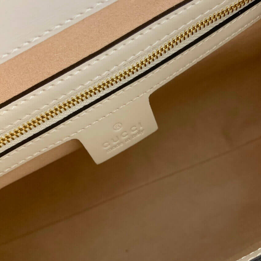 Gucci Jackie 1961 Medium Tote Bag in White Leather 649016