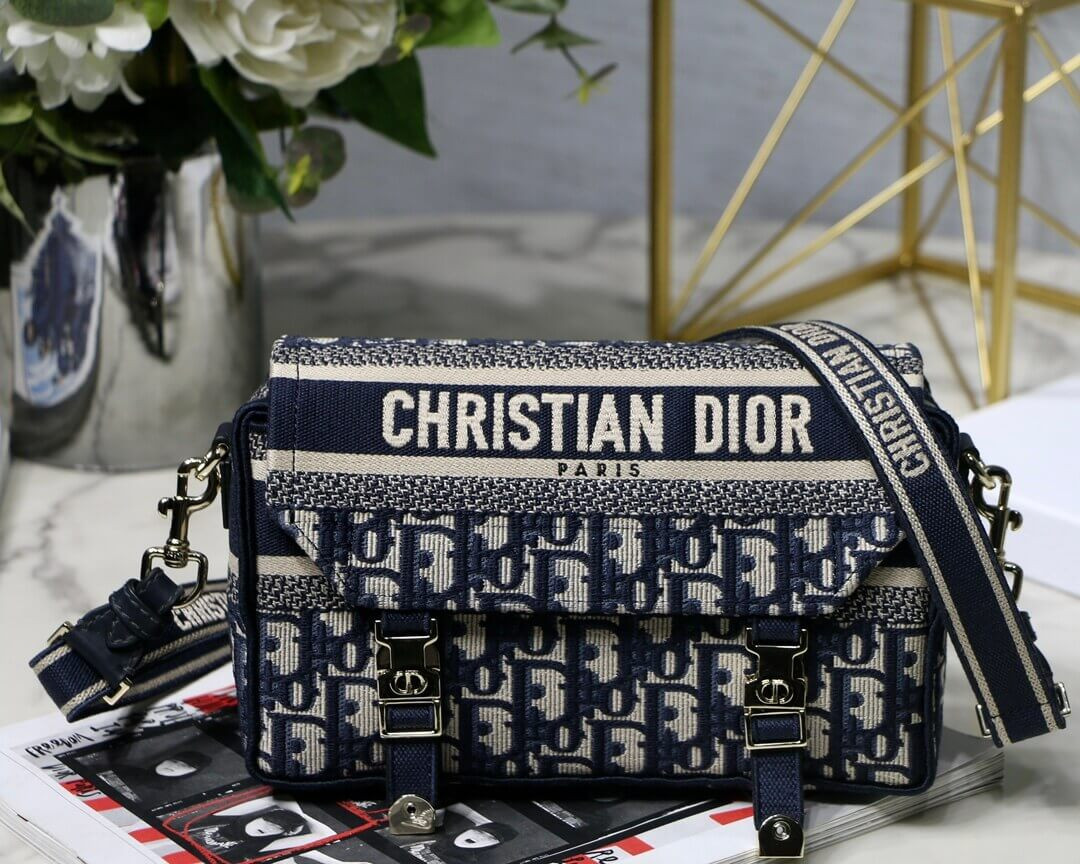 Christian Dior Small DiorCamp Bag in Oblique Embroidery M1241