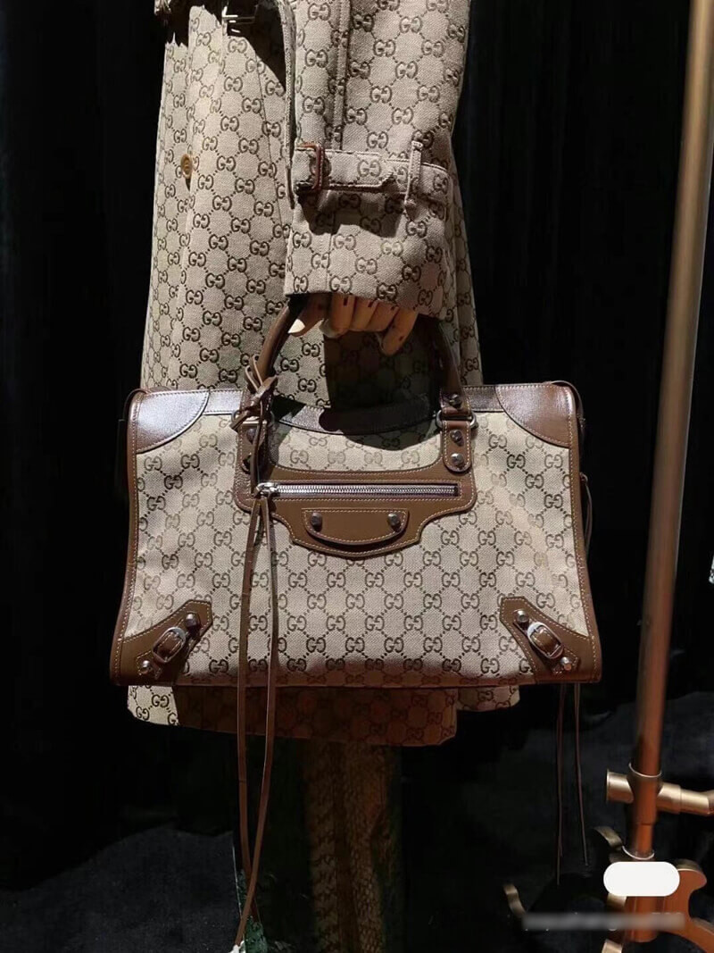 Gucci x Balenciaga GG Canvas City Bag 30cm 658598