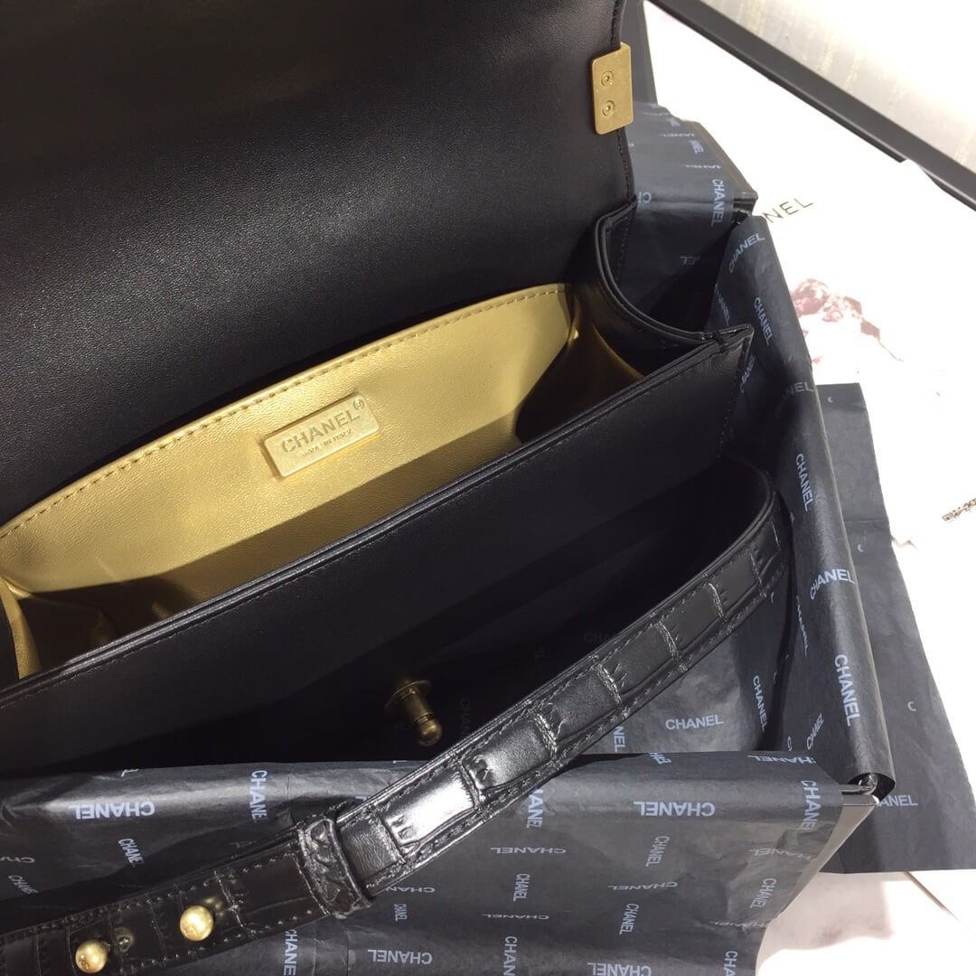 Chanel Small Boy Chanel Handbag A67085 Gold/Black