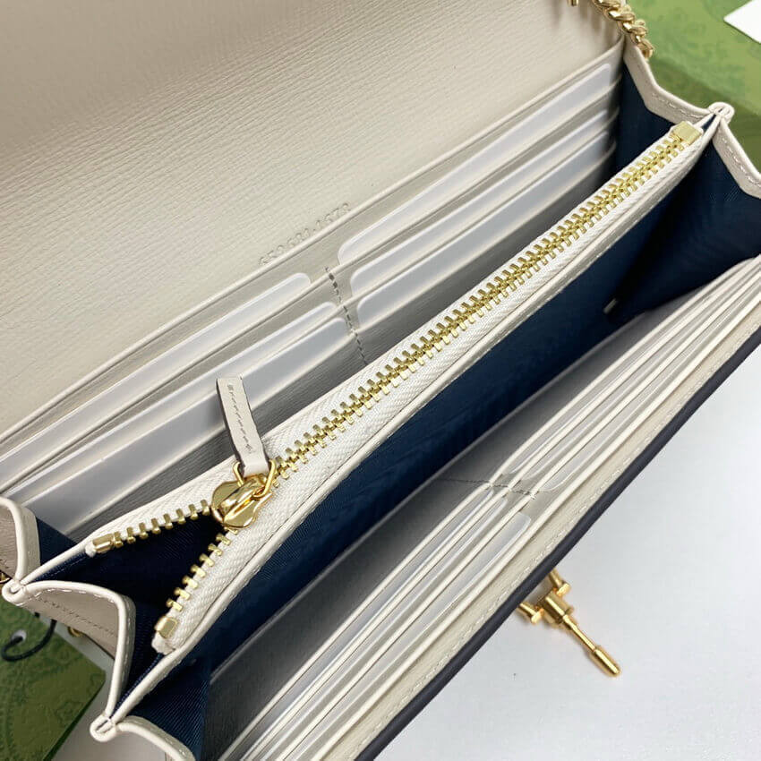Gucci Jackie 1961 Chain Wallet 652681 White