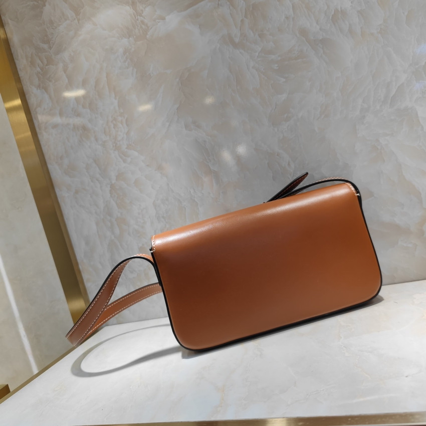 Celine Triomphe Shoulder Bag In Natural Calfskin 194143 Tan