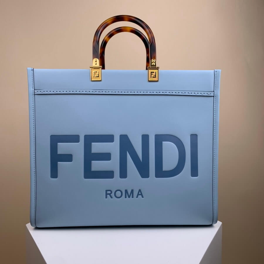 Fendi Medium Sunshine Shopper 8BH386 Light Blue