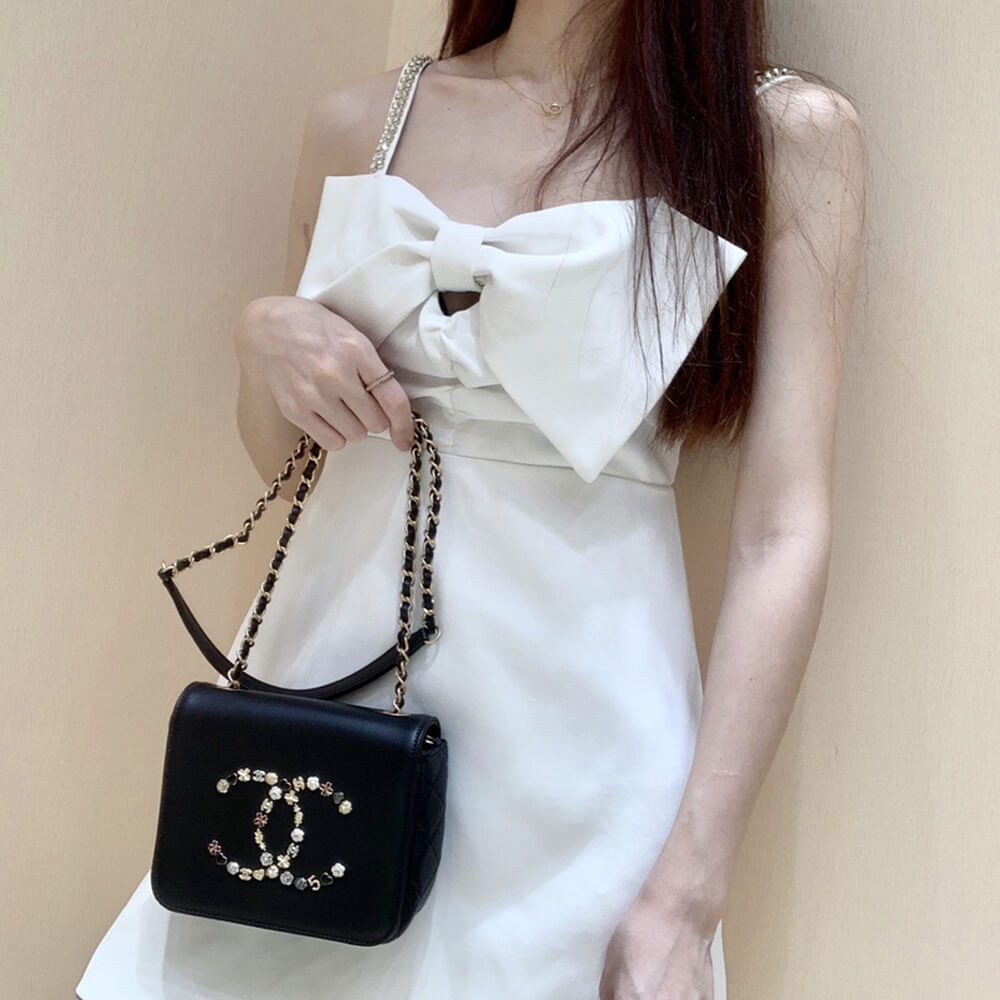 Chanel Studded CC Detail Flap Bag AS1181