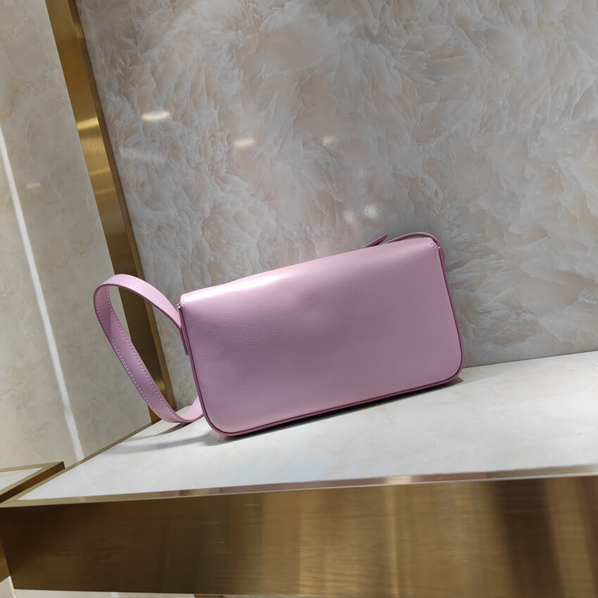 Celine Triomphe Shoulder Bag In Shiny Calfskin 194143 Lavender Grey