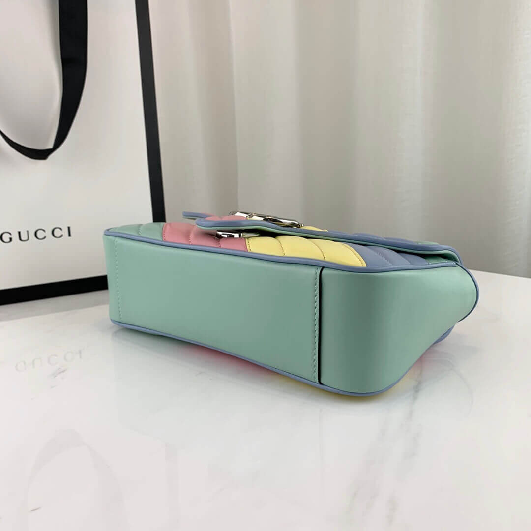 Gucci GG Marmont Small Shoulder Bag In Pastel And Rainbow 443497