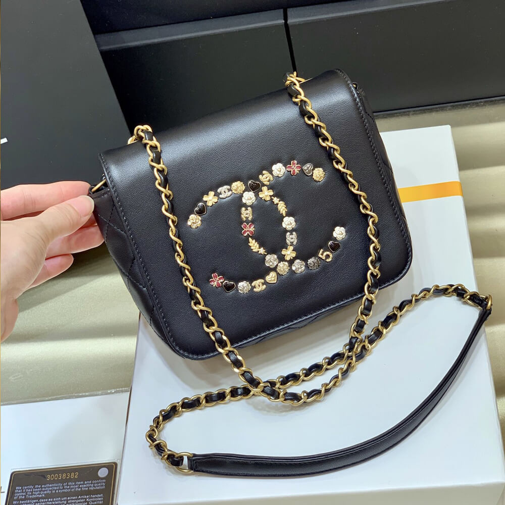 Chanel Studded CC Detail Flap Bag AS1181