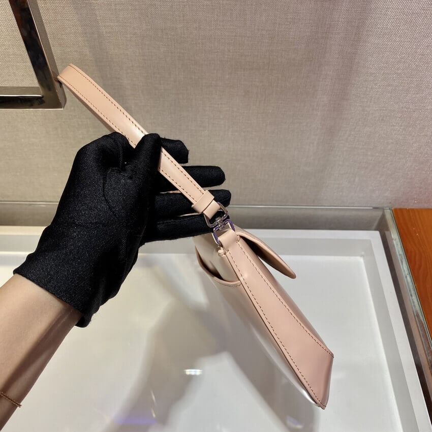 Prada Cleo Brushed Leather Shoulder Bag With Flap 1BD311