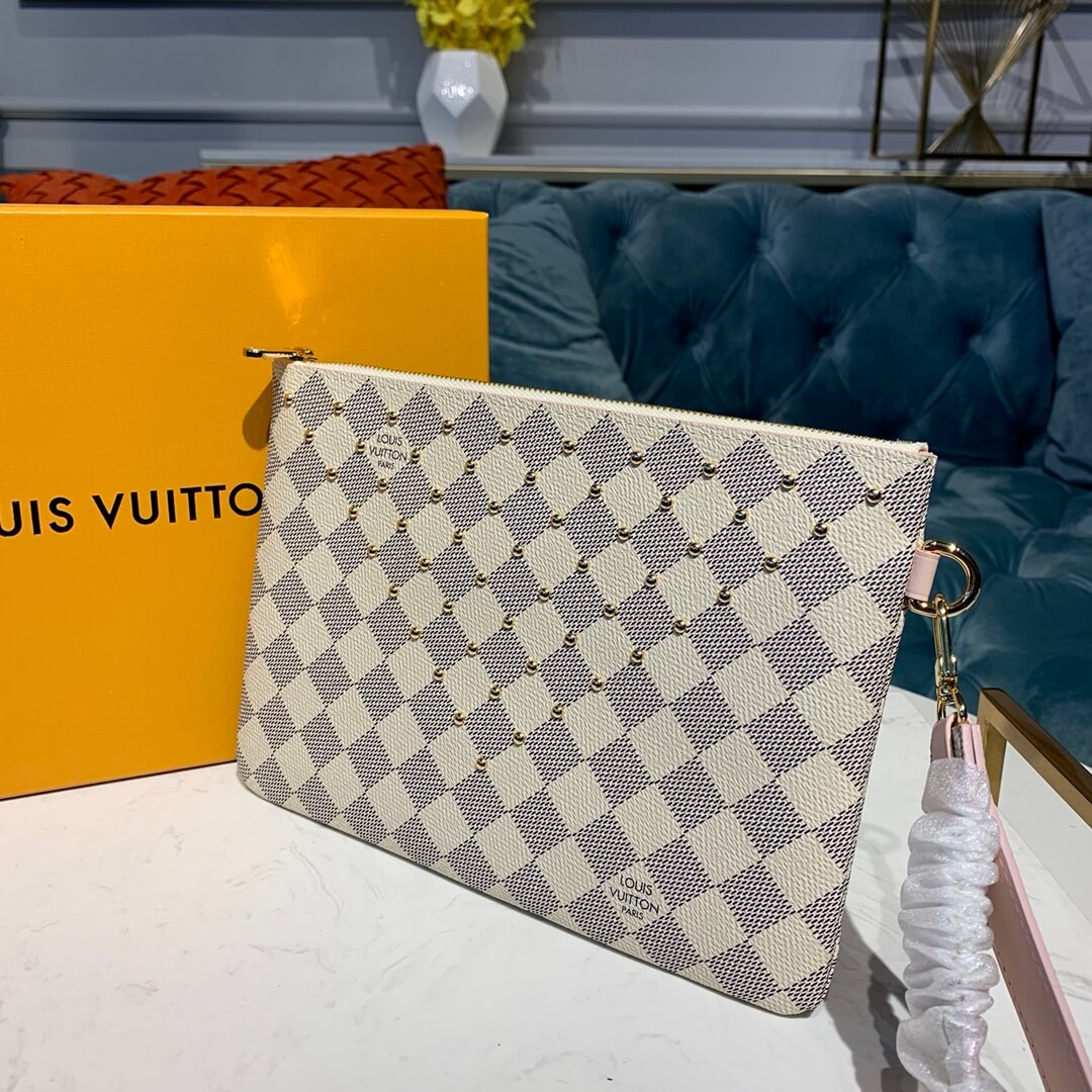 Louis Vuitton Damier Azur Canvas Zipped Pochette  N67500