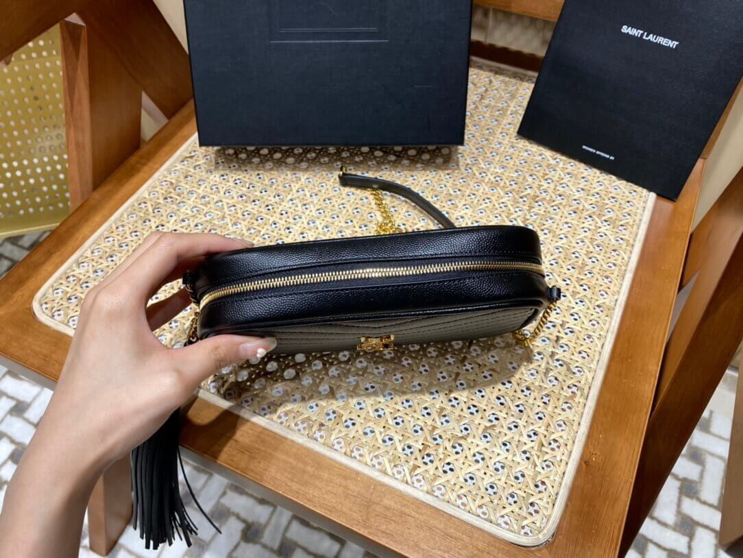 YSL Saint Laurent Lou Mini Camera Bag 585040 in Grain Leather Black