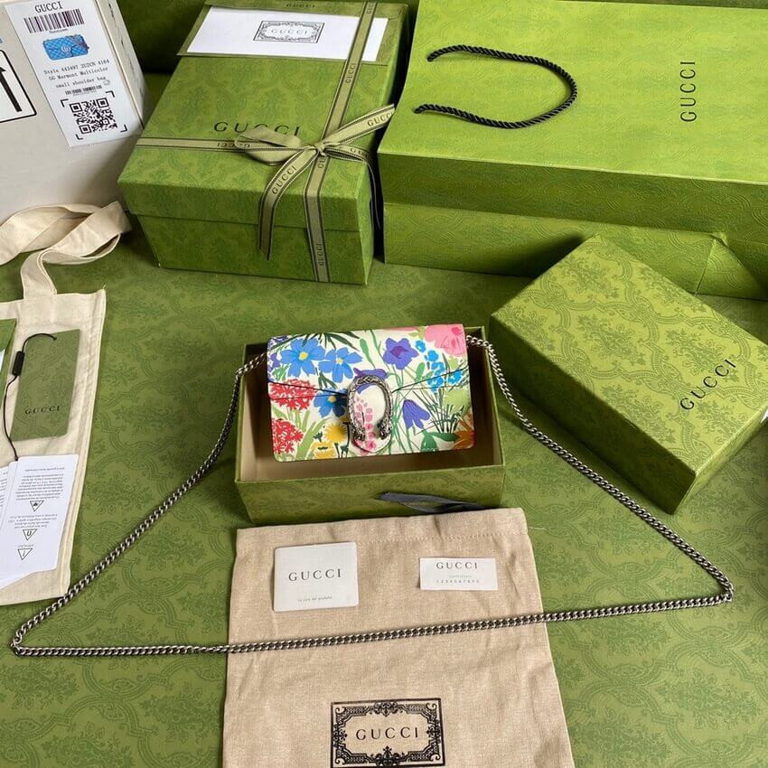 Gucci Dionysus Ken Scott Print Super Mini Bag 476432 Ivory