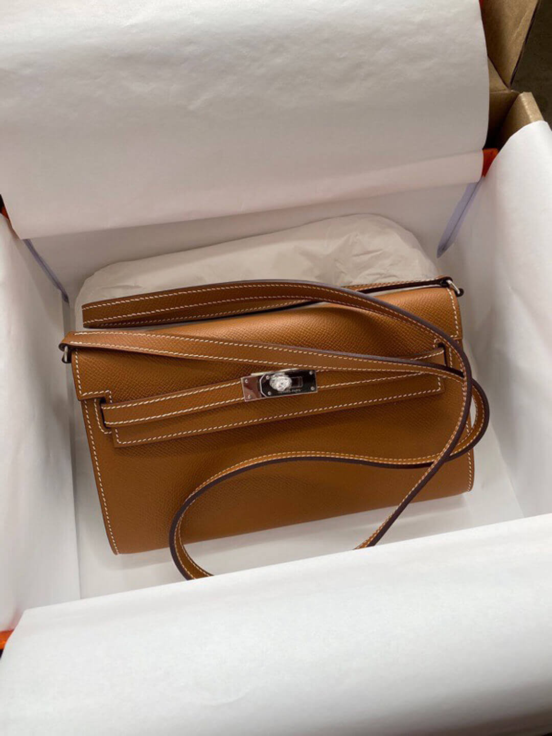 Hermes Kelly Wallet to Go Woc 499041 Brown