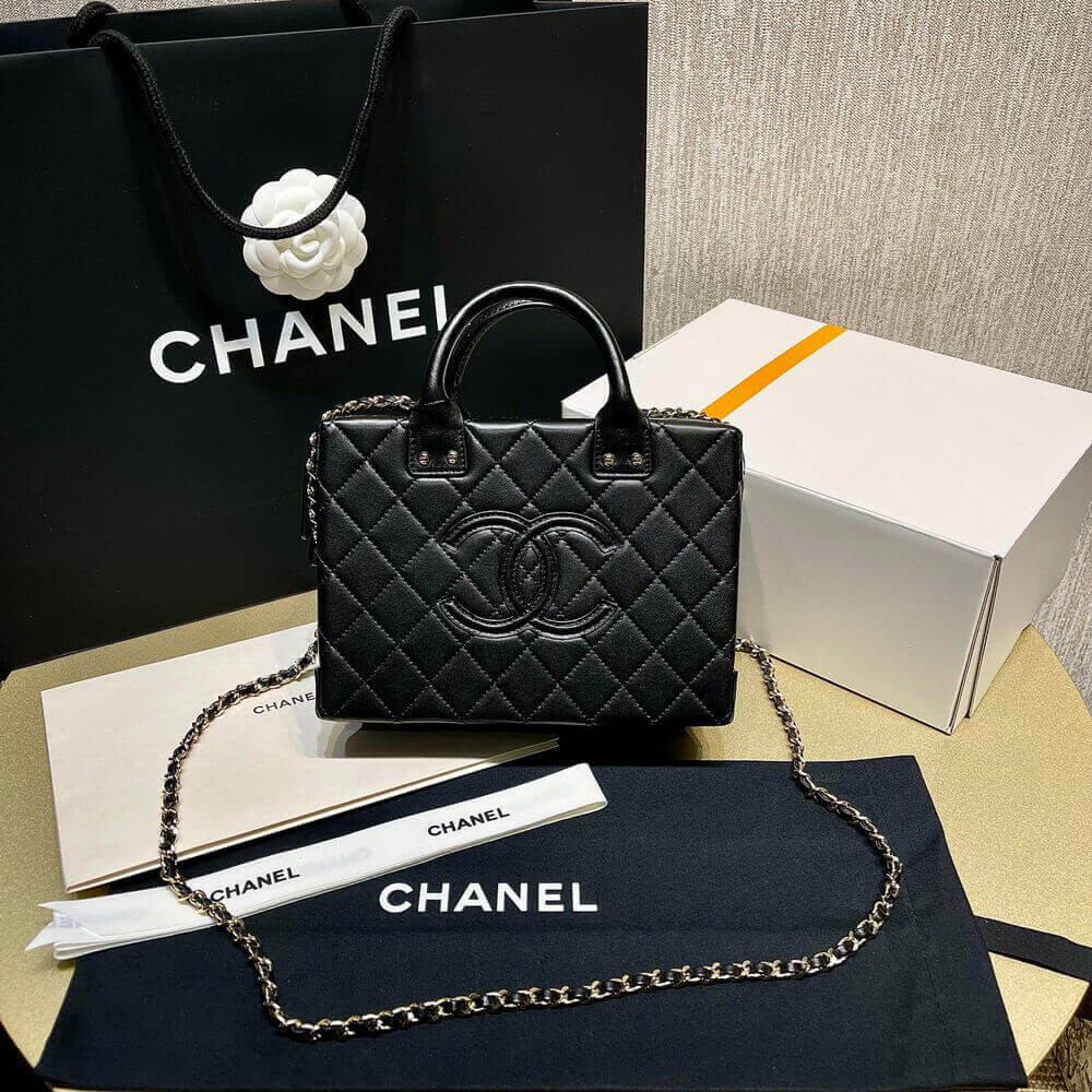 Chanel Vanity Case in Calfskin AS3345 Black