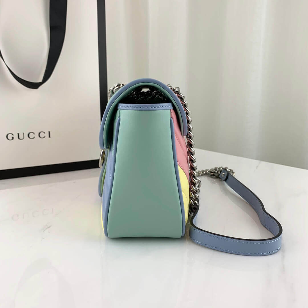 Gucci GG Marmont Small Shoulder Bag In Pastel And Rainbow 443497