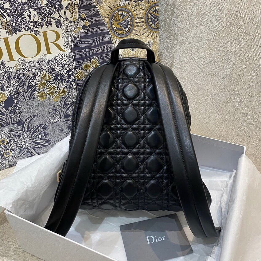 Christian Dior Black Cannage Lambskin Small Backpack M9221