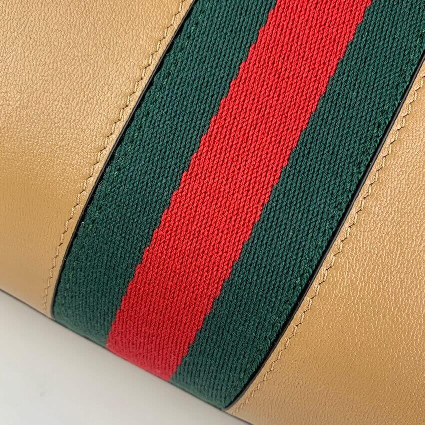 Gucci Small Top Handle Bag with Double G in Brown Leather 658450