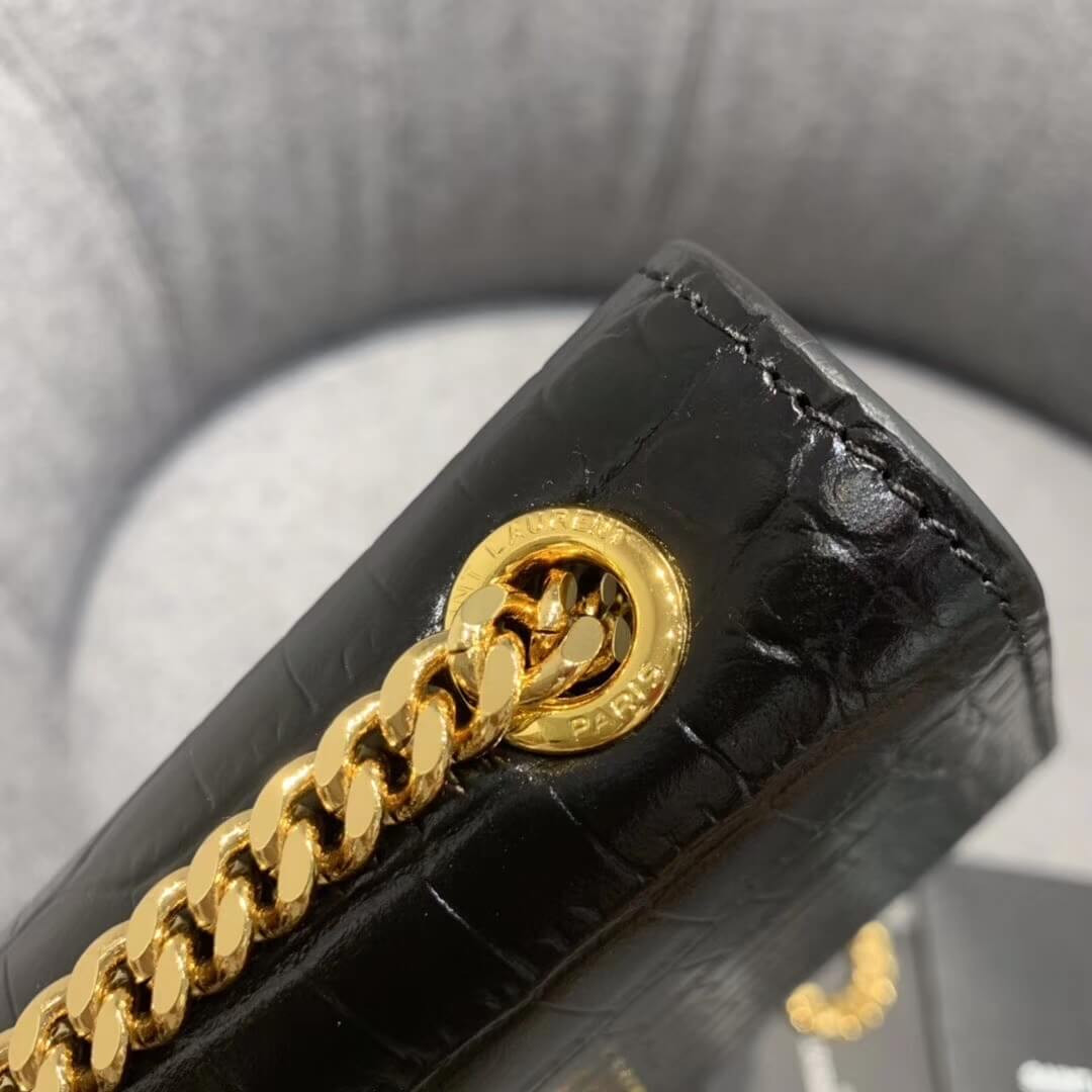 Saint Laurent Small Kate Tassel Chain Bag In Crocodile Leather 354120