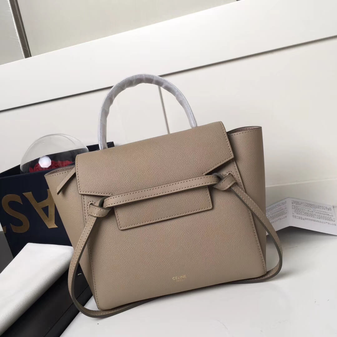 Celine Micro Belt Bag In Grained Calfskin 189153 Light Taupe