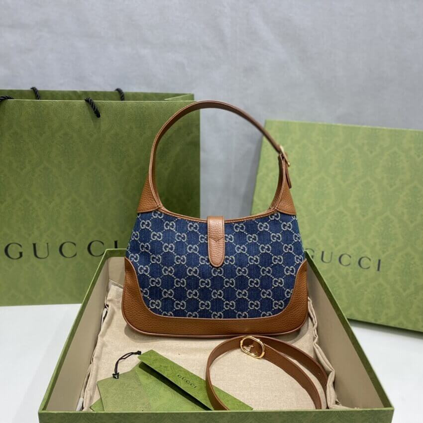 Gucci Denim Jackie 1961 Small Shoulder Bag 636706