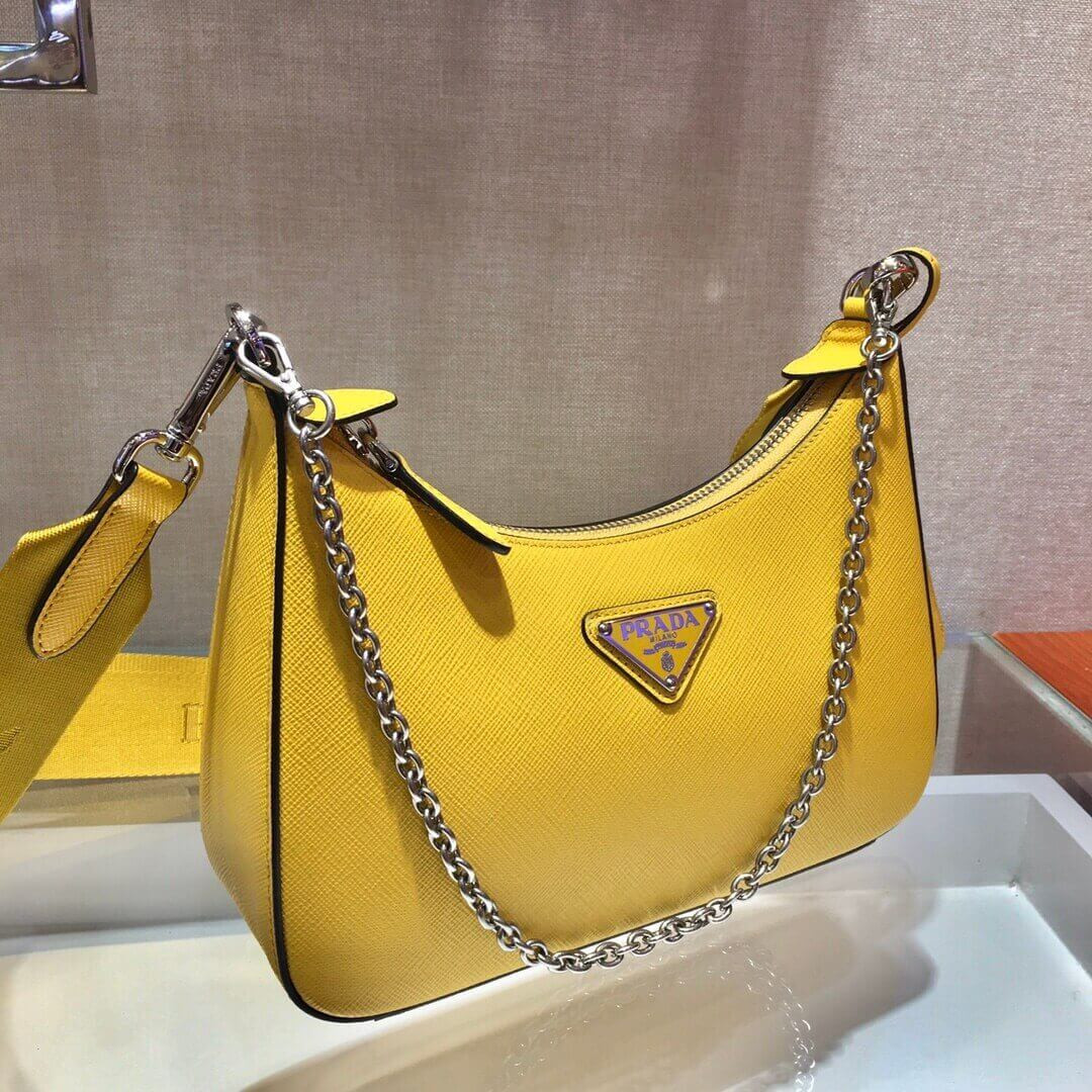 Prada Hobo Re Edition Leather Cross Body Bag 1BH204