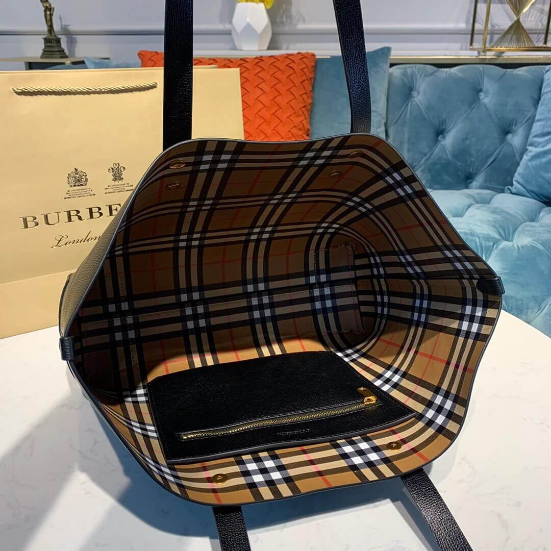 Burberry Small Embossed Crest Leather Tote 40801091