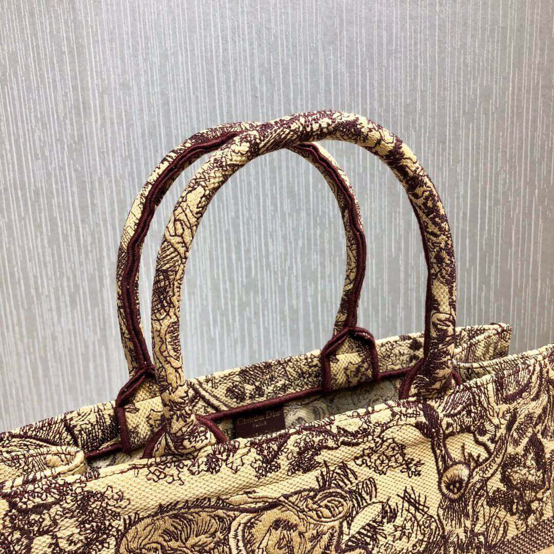 Christian Dior Book Tote Black Toile De Jouy Bag M1286