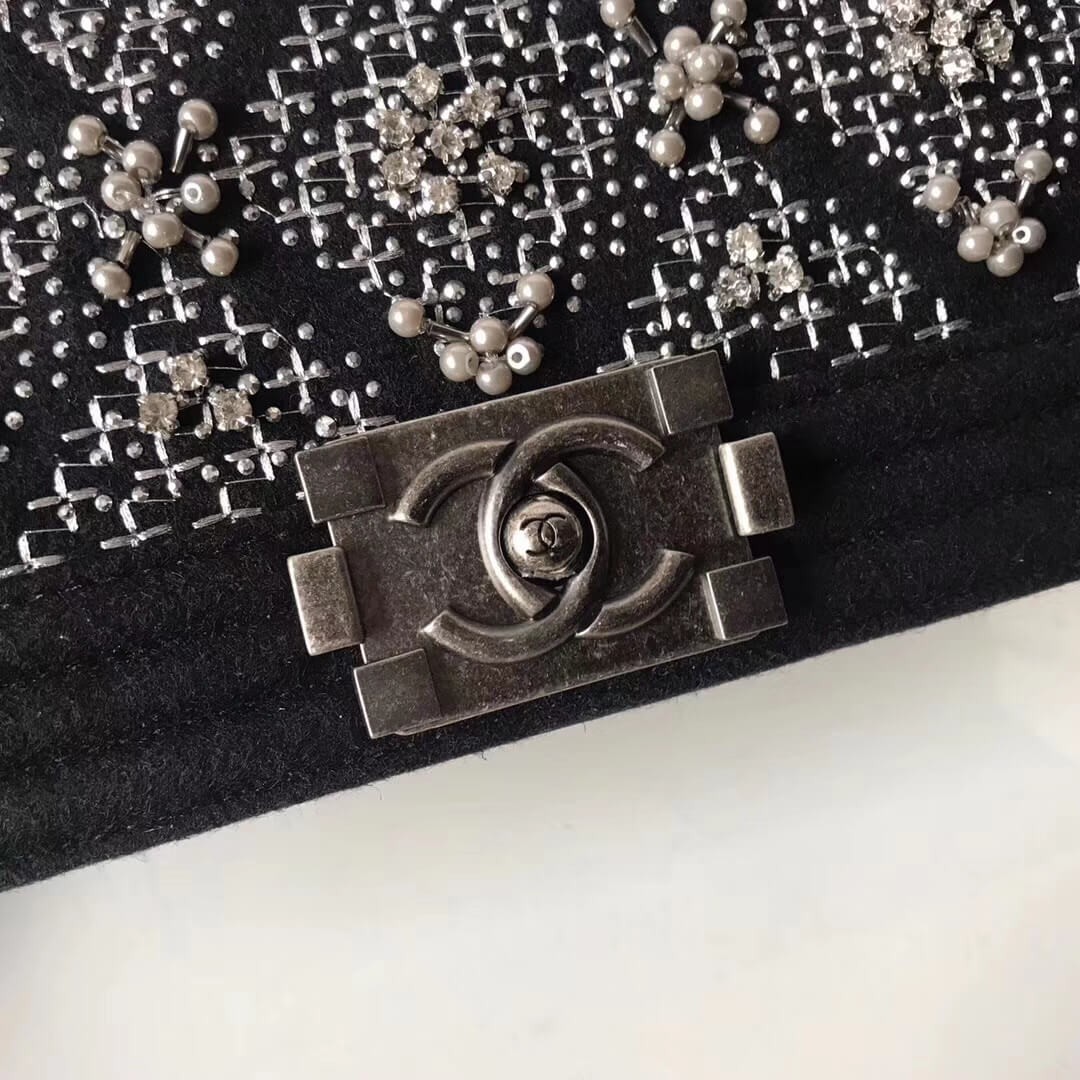 Chanel Wool Boy Chanel Handbag A67086