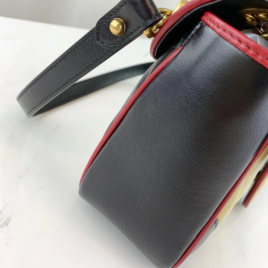 Gucci GG Marmont Small Shoulder Bag 443497 Beige/Black