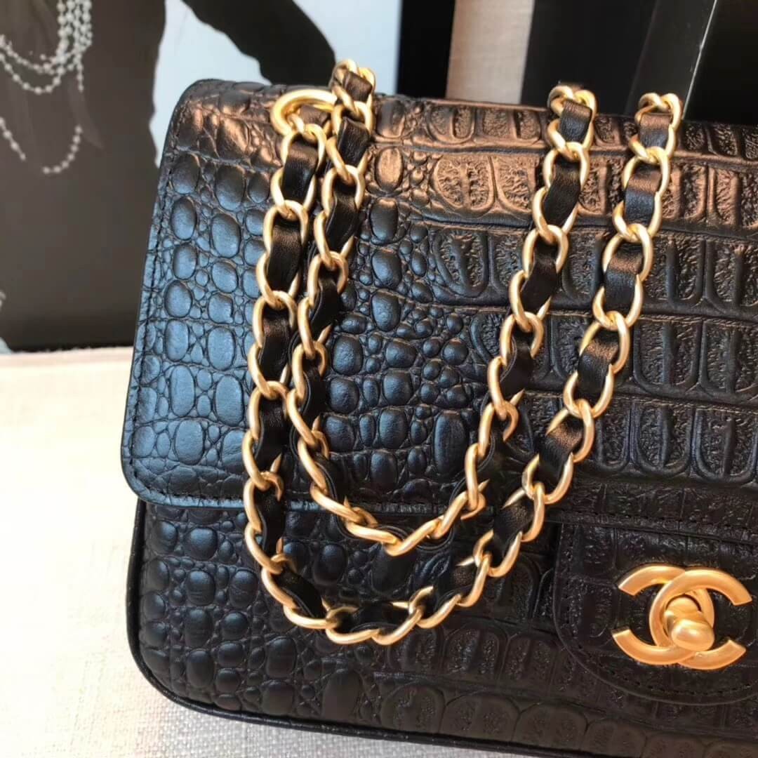 Chanel Alligator Flap Classic Bag 1112