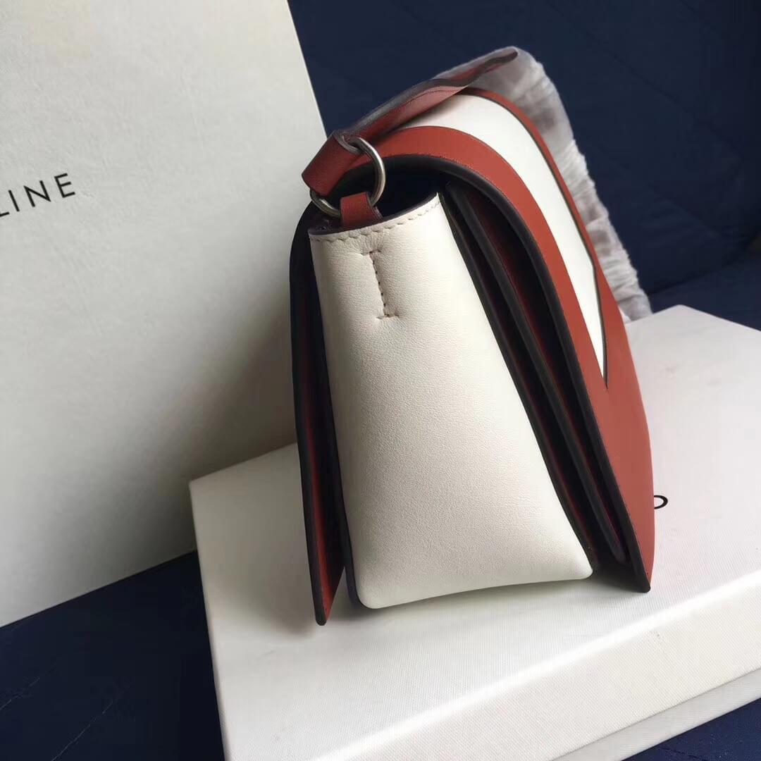 Celine Frame Medium Shoulder Bag 180263 Red/White