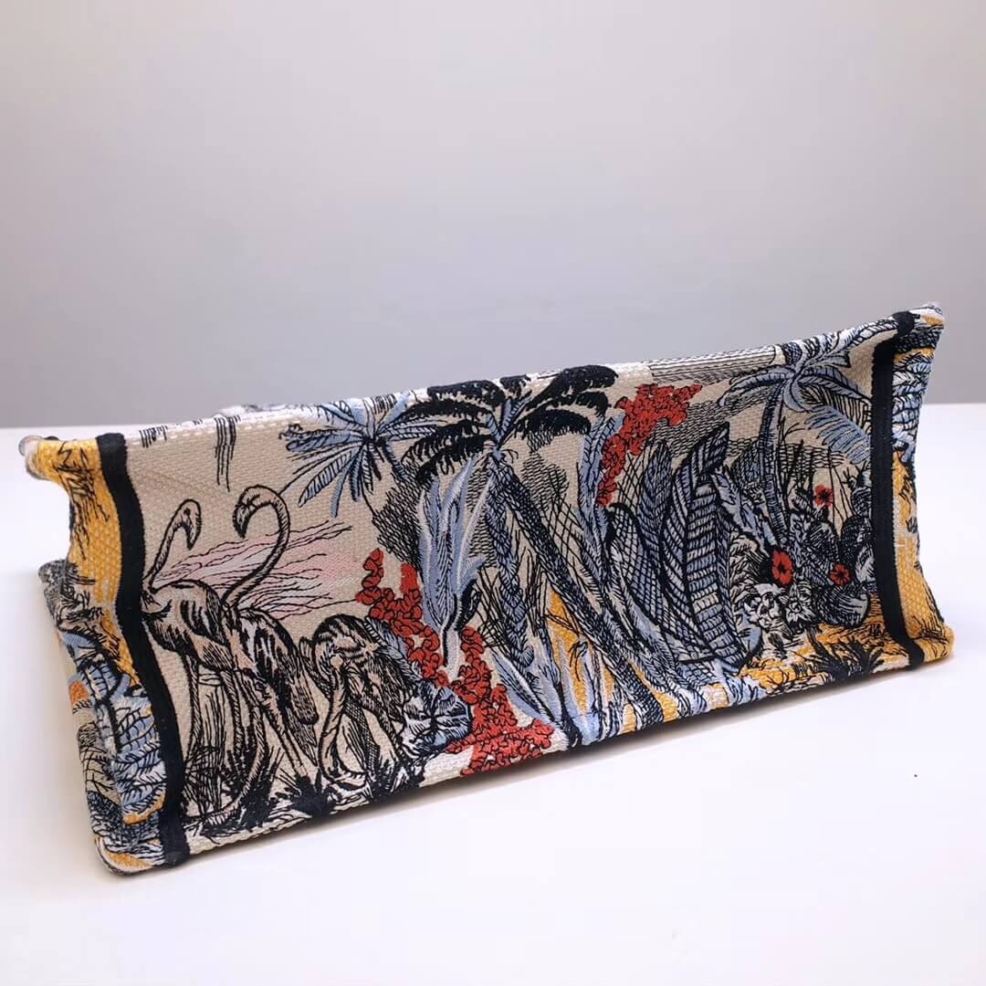 Christian Dior Small Book Tote In Embroidered Canvas M1296