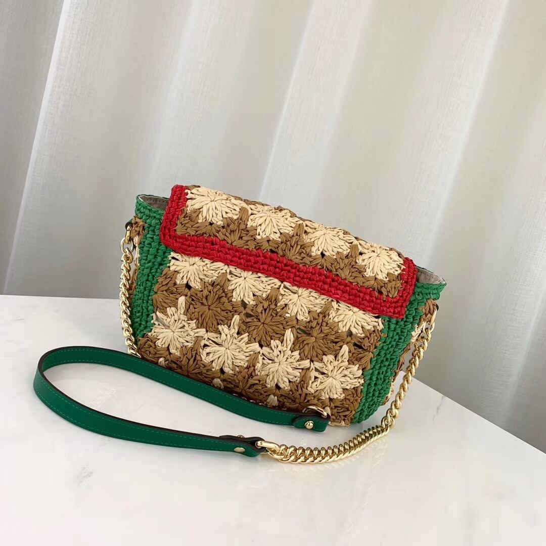 Gucci GG Marmont Raffia Small Shoulder Bag 574433