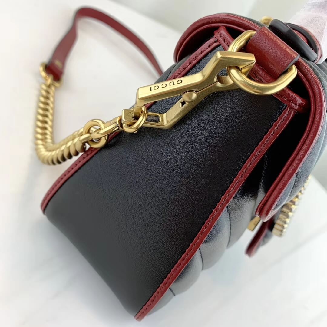 Gucci GG Marmont Mini Top Handle Bag 583571 Black