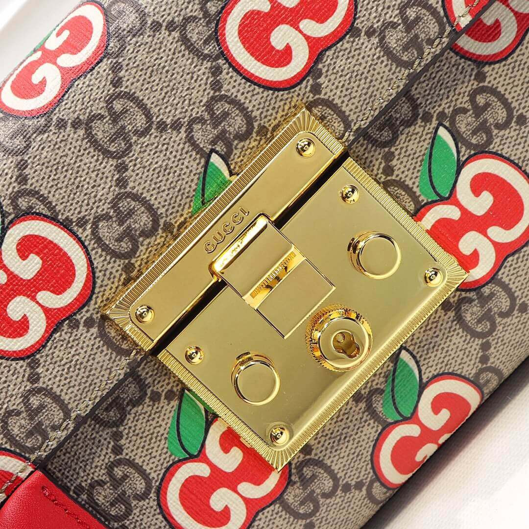 Gucci GG Apple Print Padlock Small Shoulder Bag 409487