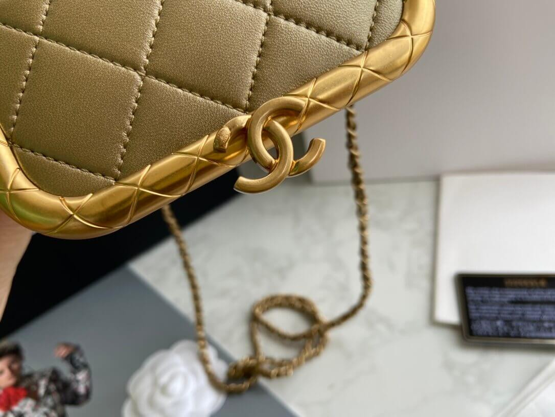 Chanel Small Lambskin Kiss-Lock Bag AS1885