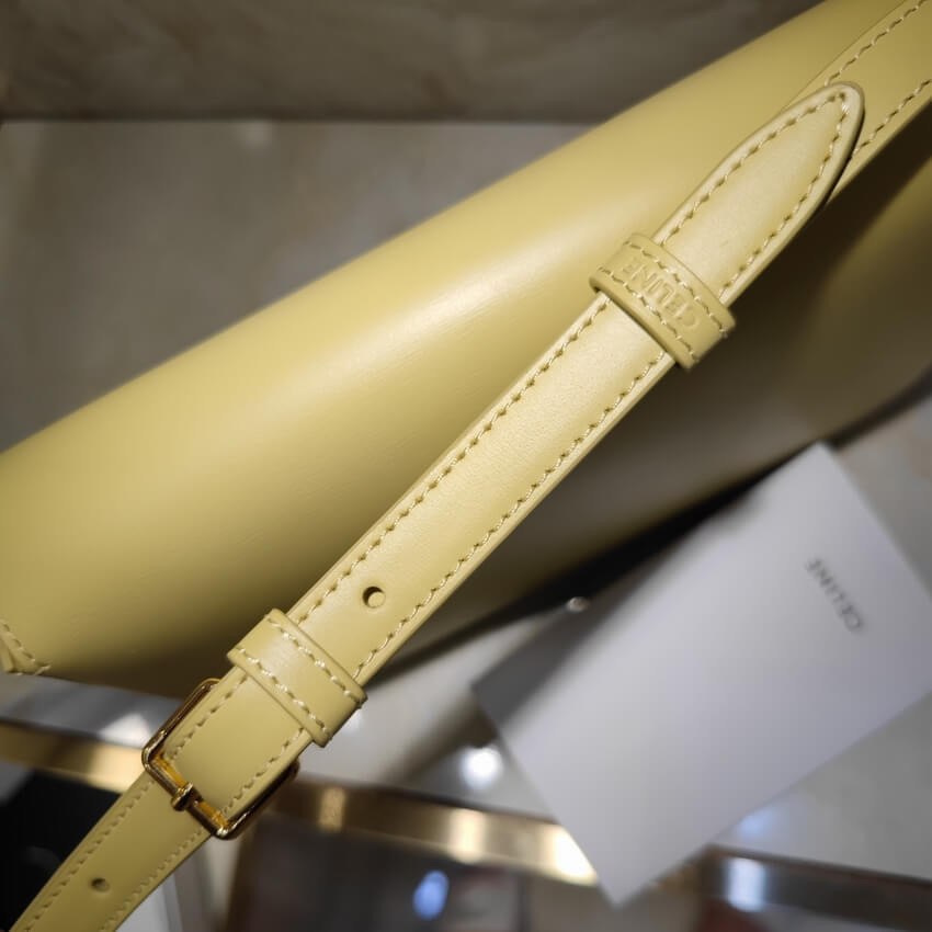 Celine Triomphe Shoulder Bag In Shiny Calfskin 194143 Papyrus