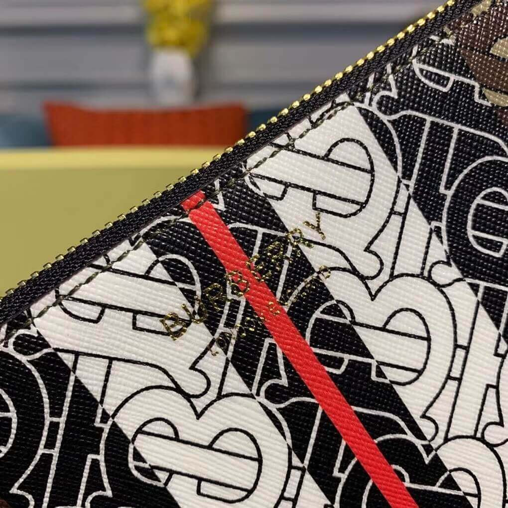 Burberry Monogram Stripe E-canvas Zip Pouch 80188941