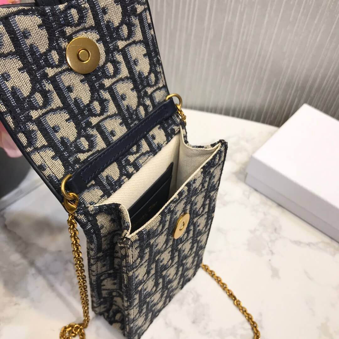 Christian Dior Oblique Saddle Chain For Phone M019