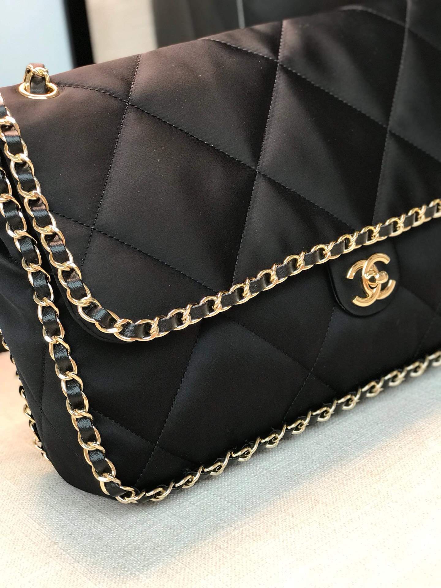 Chanel Satin Flap Bag AS1030