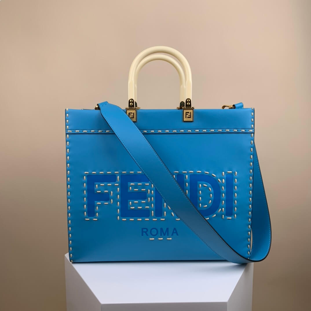 Fendi Medium Sunshine Shopper 8BH386 Blue