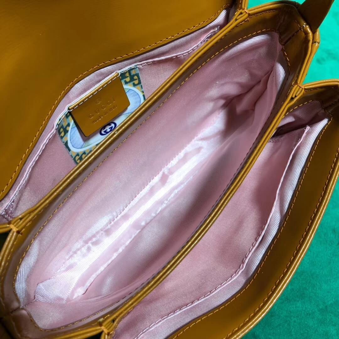 Gucci Calfskin Canvas Rajah Shoulder Bag 424224