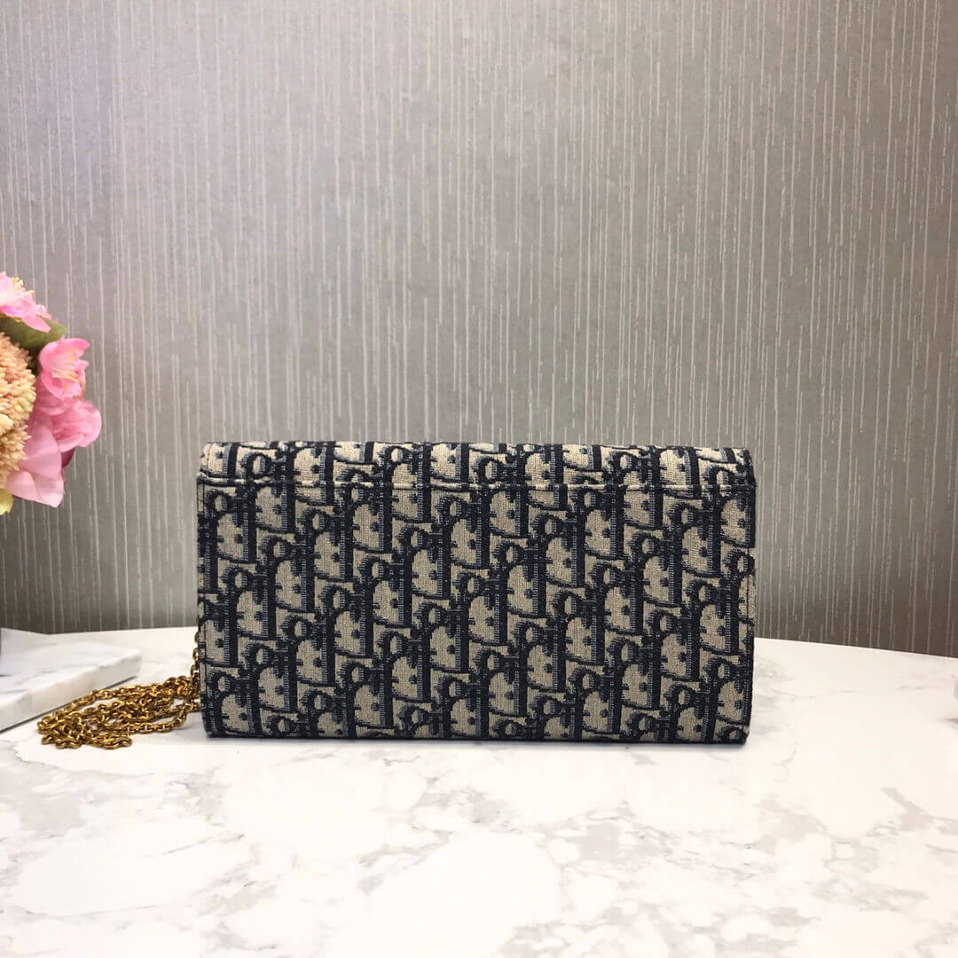 Christian Dior Oblique Clutch with Chain Bag S5401